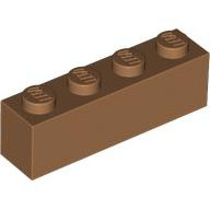 Lego kostka (kostička) 1x4, tělová tmavší (4570114, 6047565, 6223183)